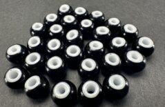 ゴローズ黒革紐付き 5mmサイズ濃赤色ホワイトハーツ goro´s等の